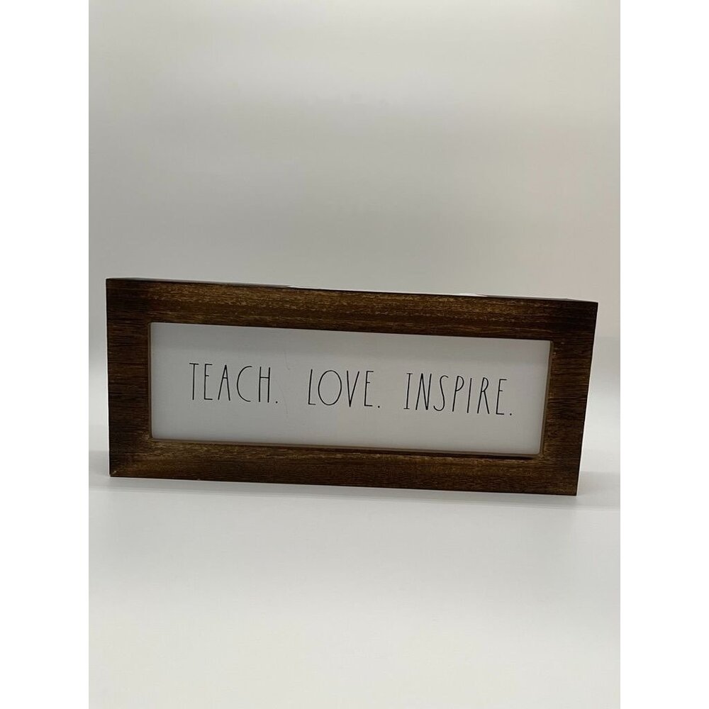 VHTF NWT Rae Dunn Teach Love Inspire Wooden Sign  Decor 12" x 4"